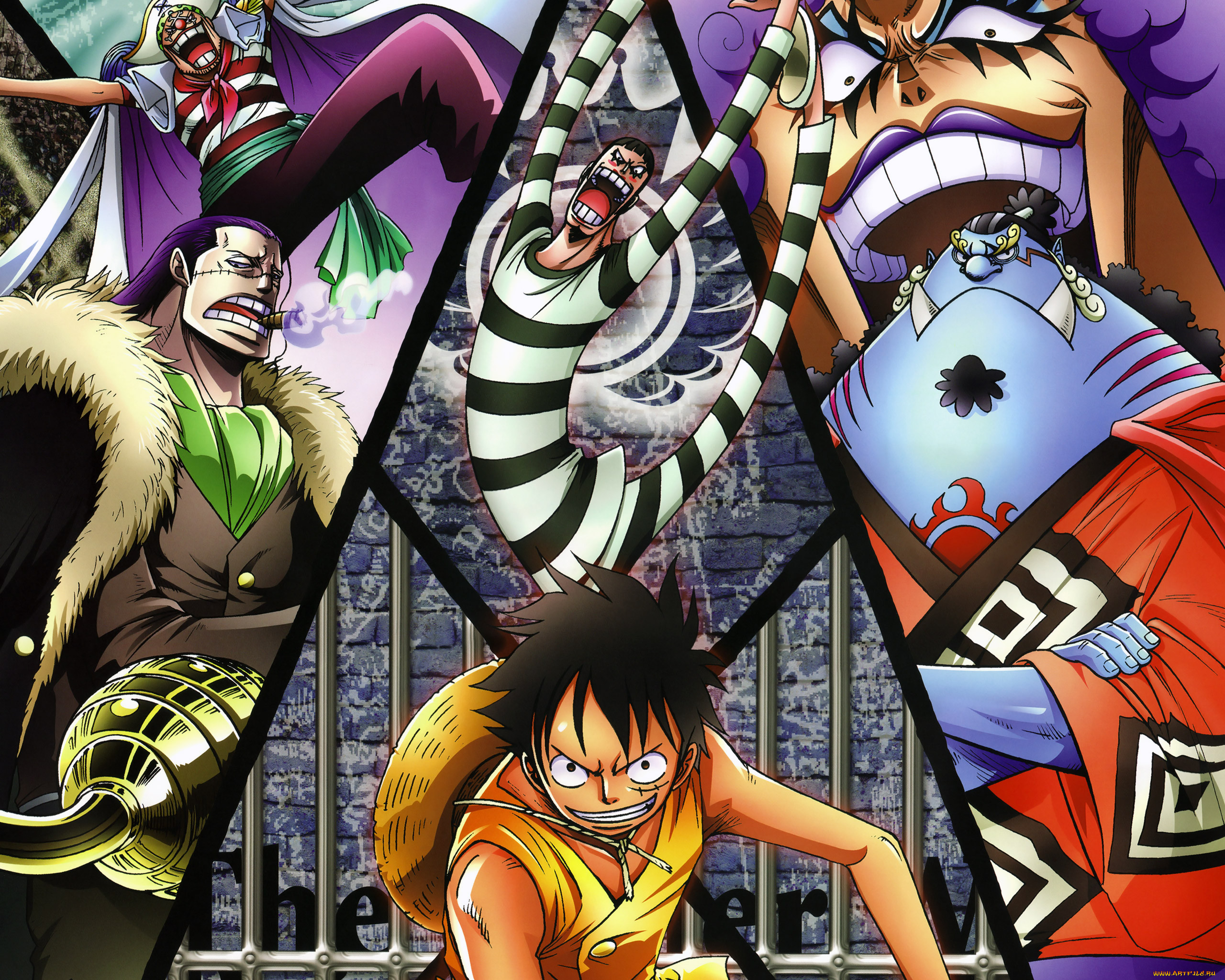 , one, piece, monkey, d, luffy, bon, jimbei, emporio, ivankov, sir, crocodile, buggy, the, clown